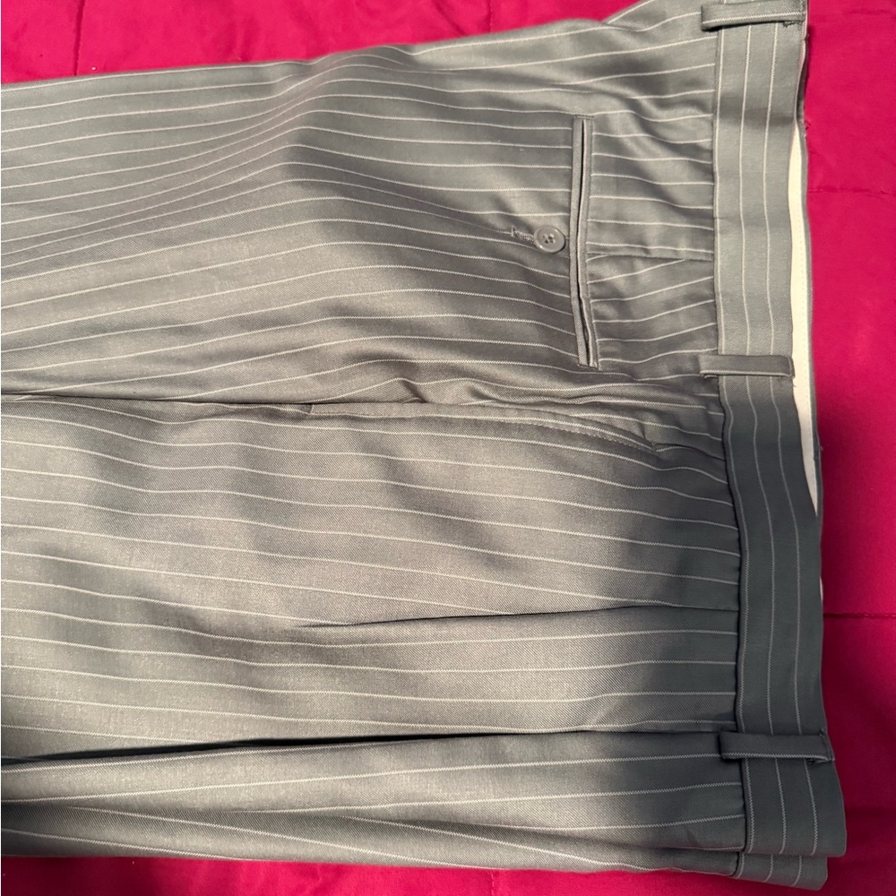 PRE-OWNED FLORENZI Men's Gray 3-BUTTON Pinstripe Blazer/Pants - Picture 14 of 16